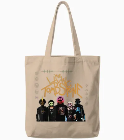 The Living Tombstone Unisex Classic Cartoon T-Shirt - Black, Small Tote Bags - Natural