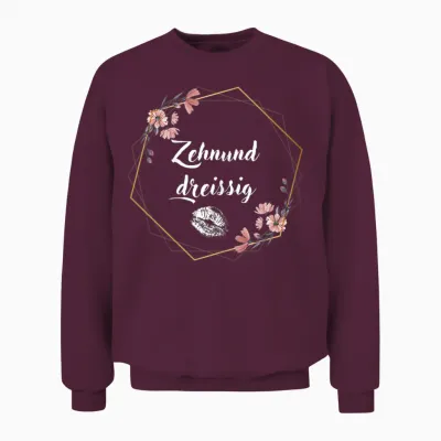 40 Geburtstag Frau I Zehnunddreissig Unisex Sweatshirt - Maroon