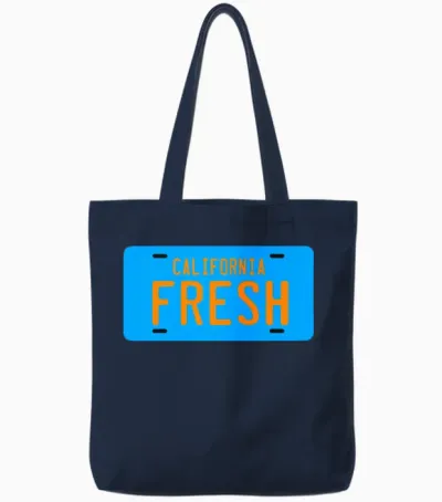 Fresh License Plate Tote Bags - Navy