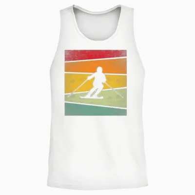 Ski Retro Unisex Tank Top - White