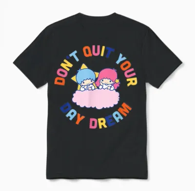 Little Twin Stars Don't Quit Your Day Dream Unisex T-Shirt - Black