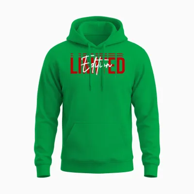 Limited Edition Bold Red Block with Script Unisex Hoodie - Irish Green