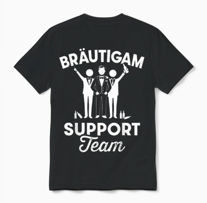 Team Bräutigam Support Team Junggesellenabschied Jga Unisex T-Shirt in Black