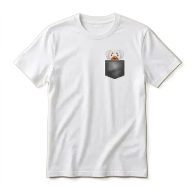 Dog in Pocket Unisex T-Shirt - White