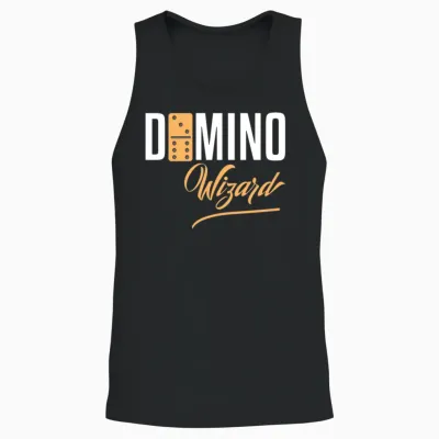 Domino Wizard Funny Dominoes Game Player Novelty Unisex Tank Top - Black