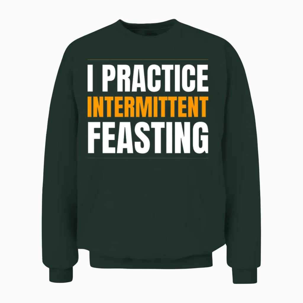 Funny Thanksgiving Feasting Unisex Sweatshirt in Forest