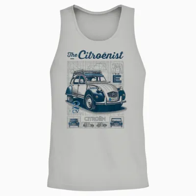 Citroën Le Citroën 2cv Technical Drawings T-Shirt, White, S Unisex Tank Top - Ash