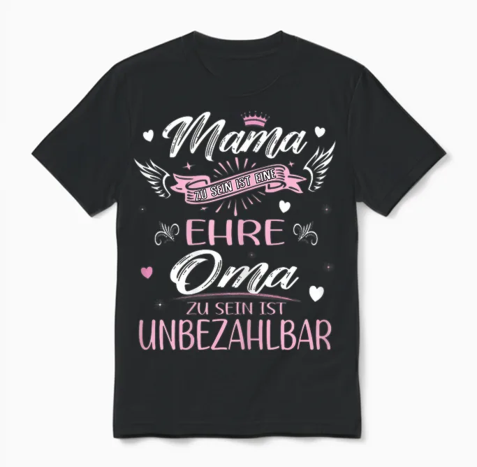 Tollste Oma Beste Mama Mutter Muttertagsgeschenk Unisex T-Shirt in Black