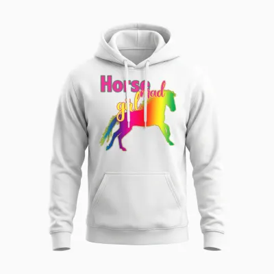 Horse Mad Girl Shirt Crazy About Horses Loves Unisex Hoodie - White
