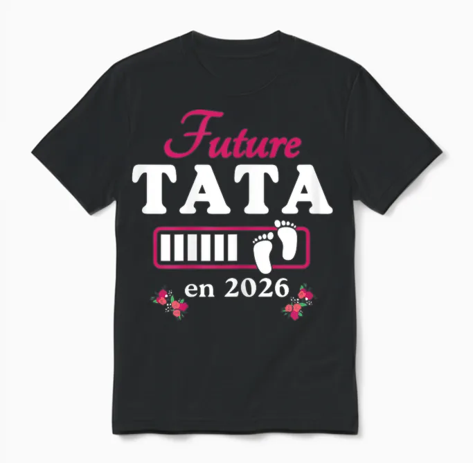 Tata in 2026 Announcement Pregnancy Future Tata Coming Soon 2026 Unisex T-Shirt in Black