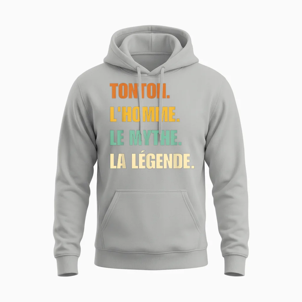 Custom Gift Tonton Man Legend Promoted Tonton 2026 Unisex Hoodie in Ash