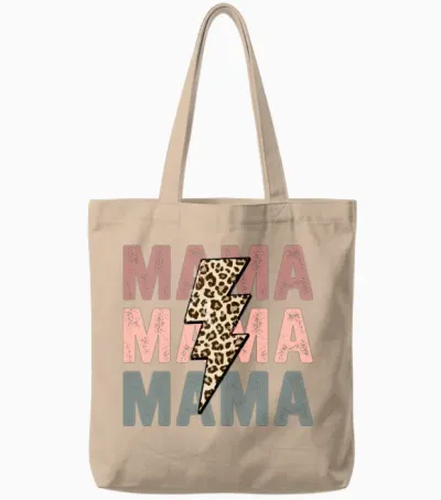 Retro Vintage Leopard Mama Tote Bags - Natural