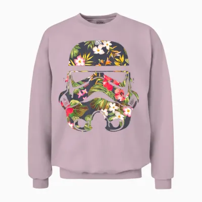 Star Wars Tropical Stormtrooper Floral Print Disney+ Unisex Sweatshirt - Light Pink