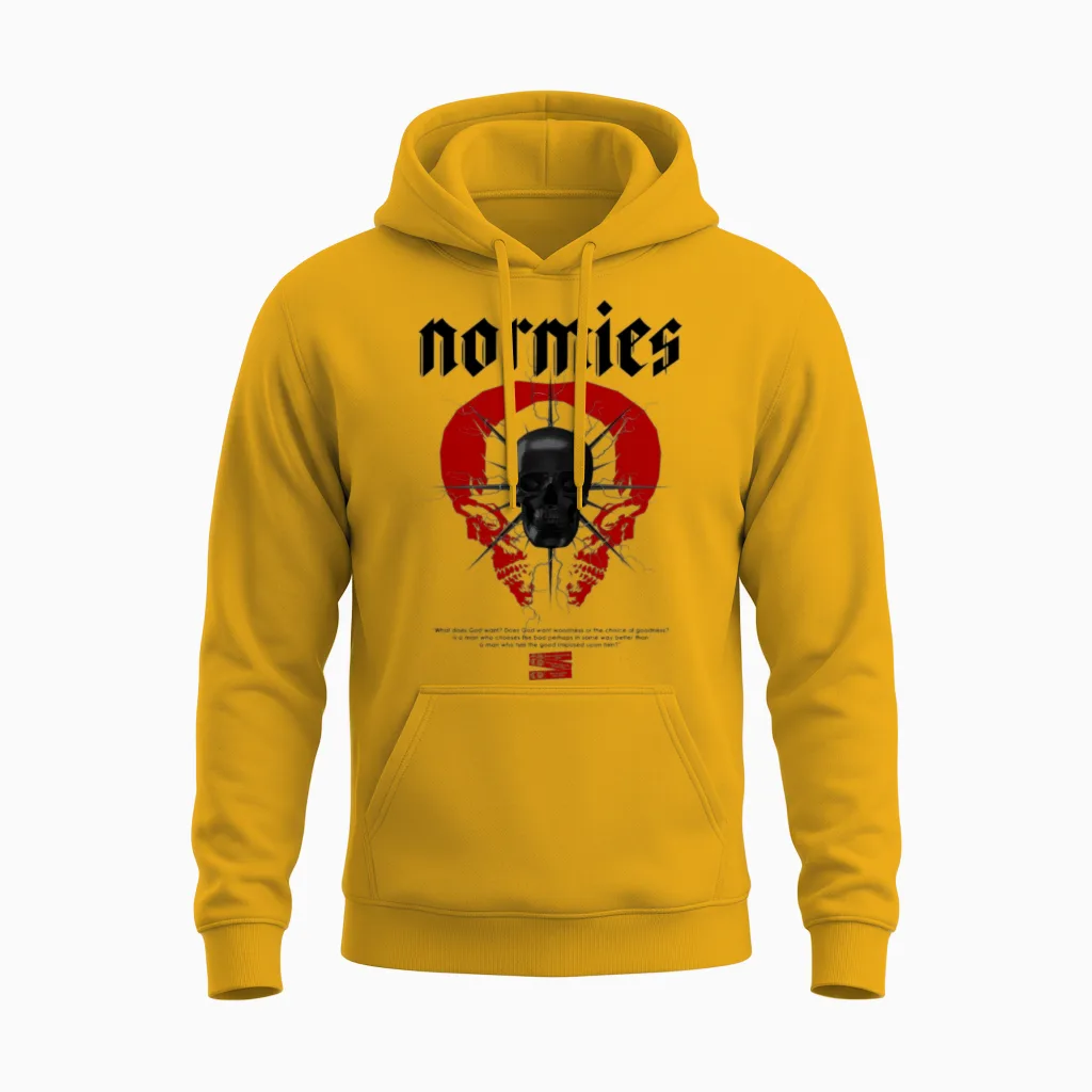Normies Skull Modern Streetwear Unisex Hoodie in Gold