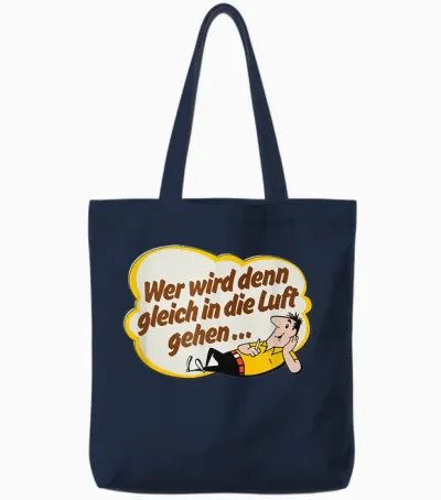 Old Advertising Nostalgic Hb Male Funny Design T-Shirt, Black, S Tote Bags - Navy