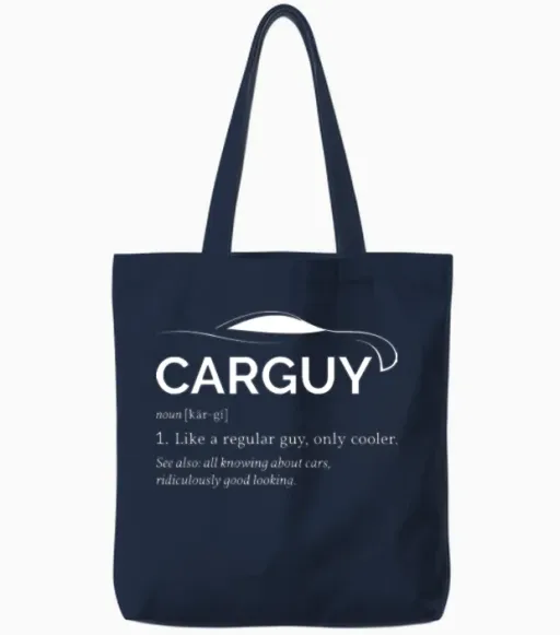 Car Guy Definition Cars & Muscle Tote Bags in Navy