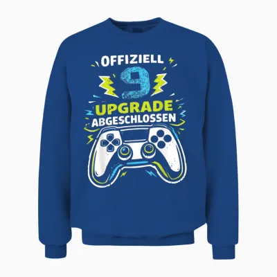 9. Geburtstag Jungen Video Gamer Offiziell 9 Upgrade Jungs Unisex Sweatshirt - Royal