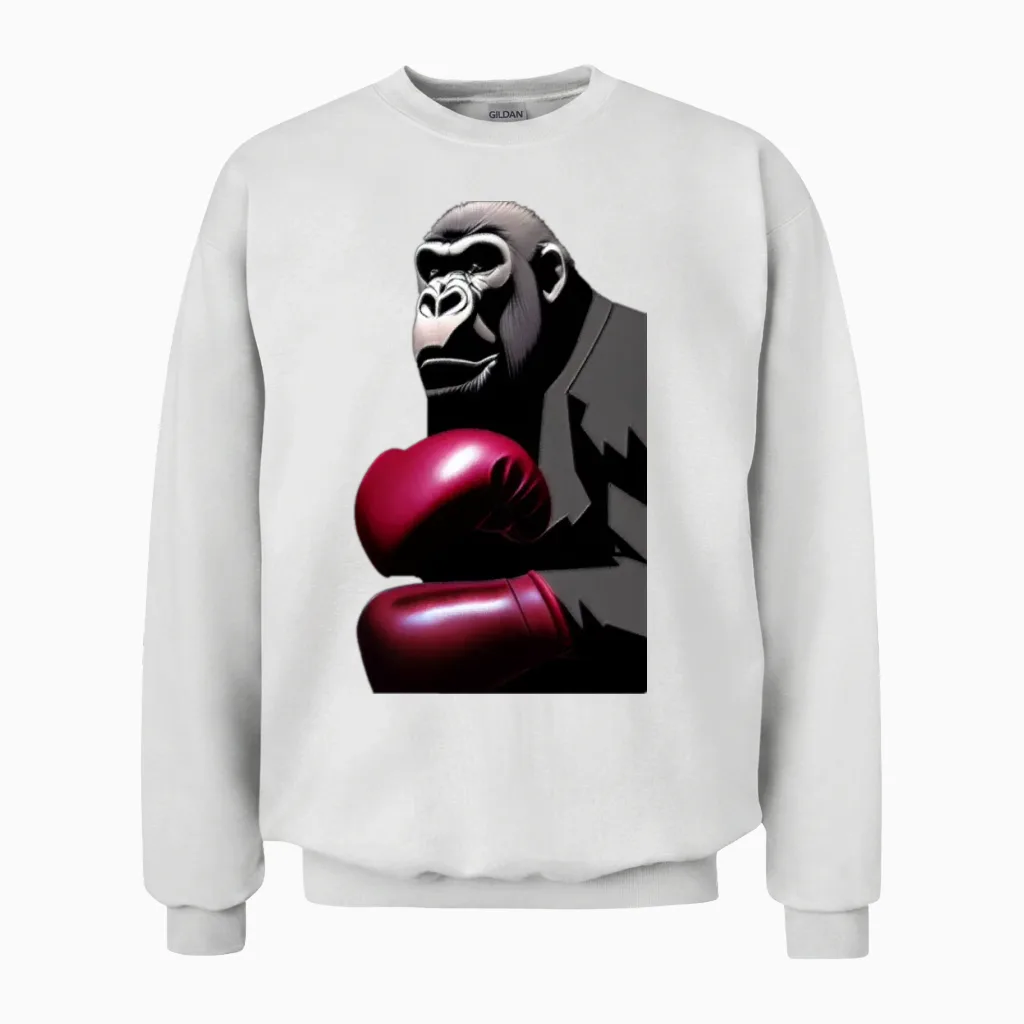 Gorilla, the Mafia Boxer No. 1 Unisex Sweatshirt in White