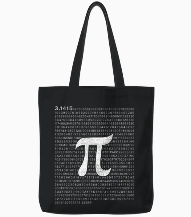 Symbole Pi Avec Chiffres Tote Bags in Black