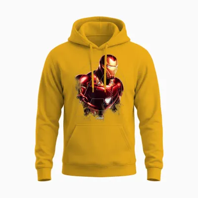 Marvel Avengers Endgame Iron Man Portrait Graphic T-Shirt Small Unisex Hoodie - Gold