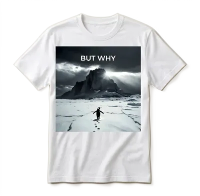 Penguin Mountain - but Why Unisex T-Shirt - White