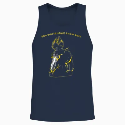 Herren Japanische Harajuku Anime Gym Tokyo Men Unisex Tank Top - Navy