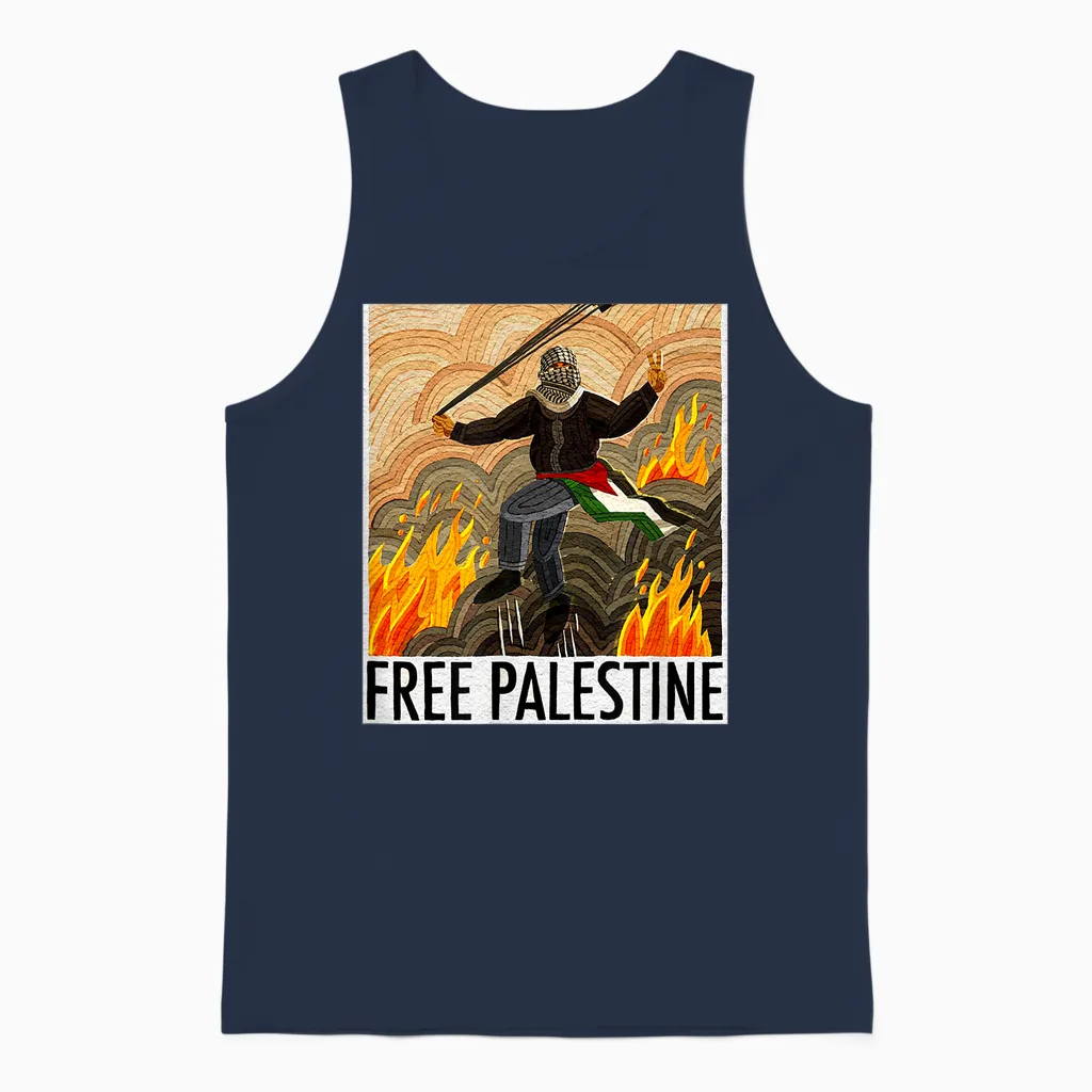Gaza Nicht Allein - Gaza Wird Frei Sein Unisex Tank Top in Navy