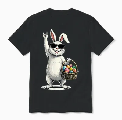 Osterhase Schaukeln Ostern Lustig Ostern Unisex T-Shirt - Black
