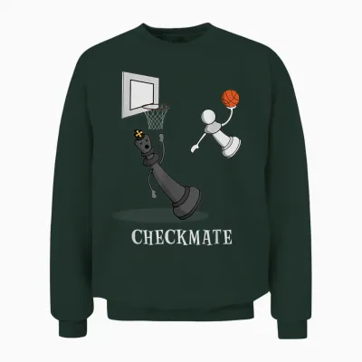 Funny Checkmate Chess Basketball Game Board King Pawn Piece Unisex Sweatshirt - Forest