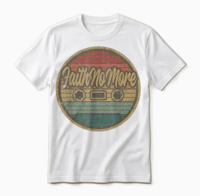 Vintage Faith No More Kassette Retro Circle Musiker Unisex T-Shirt - White