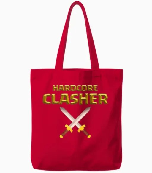 Hardcore Clasher Clash of Clans Players and Fans Tote Bags in Red