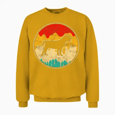 Dog Retro Unisex Sweatshirt - Gold