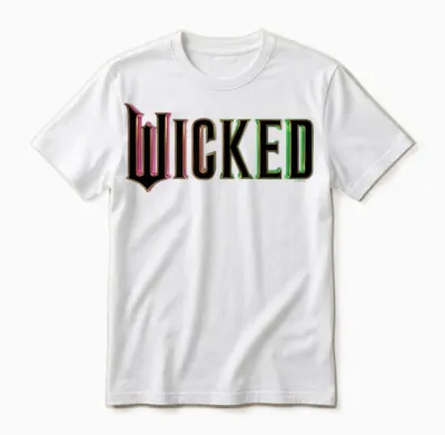 Wicked Pink and Green Logo Unisex T-Shirt - White