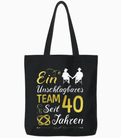 40 Jahre Verheiratet 40. Hochzeitstag Rubinhochzeit Tote Bags - Black