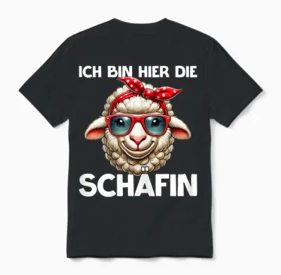 Ich Bin Hier, Die Schäffin, Abteilungsleiterin, Geschenk Unisex T-Shirt - Black