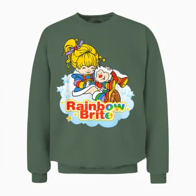 Rainbow Brite & Twink Best Friends Forever T-Shirt, White, S Unisex Sweatshirt - Military Green