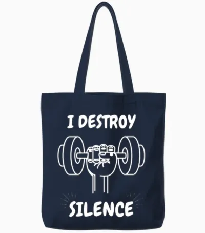 Funny Gym Tote Bags - Navy