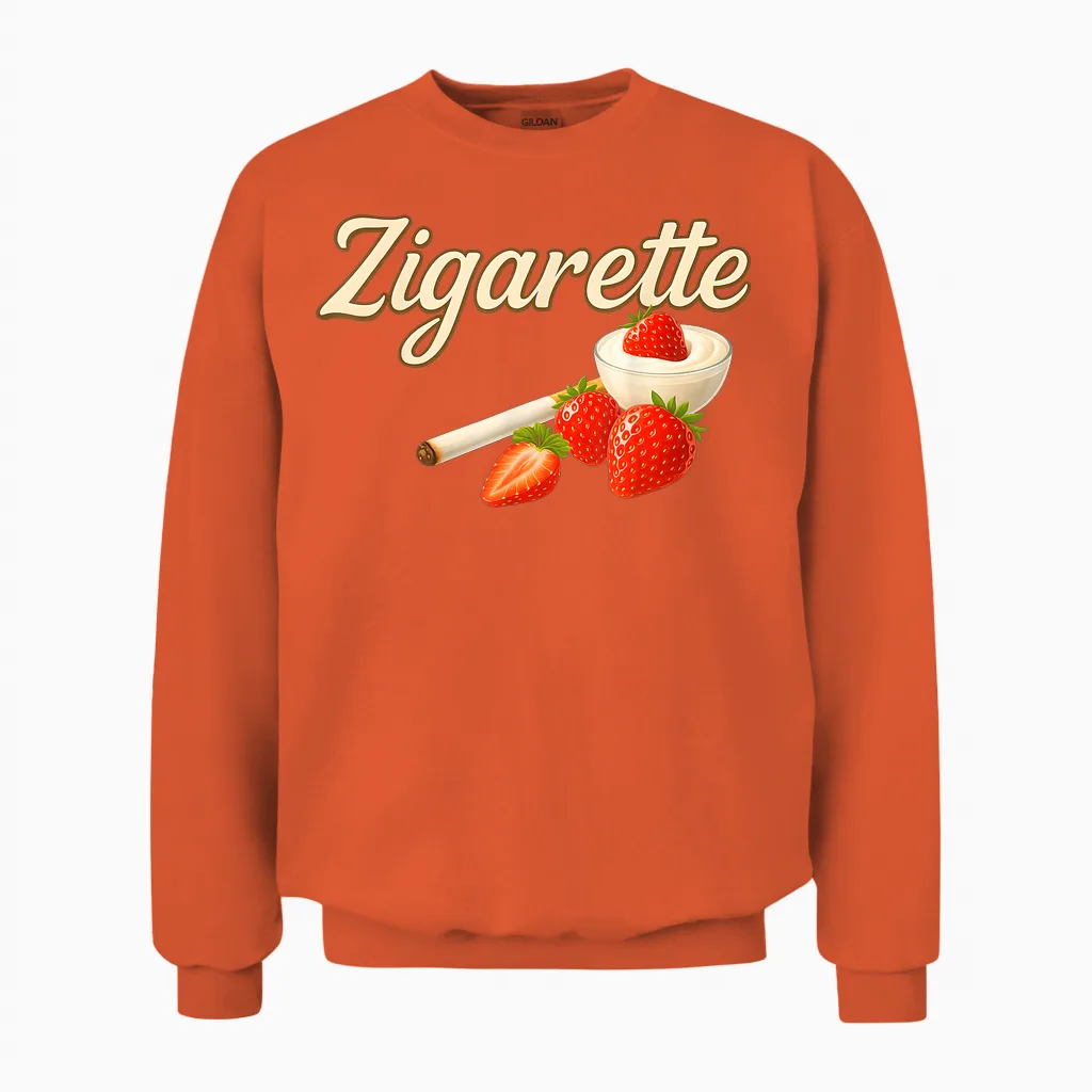 Zigarette - Erdbeer Yoghurt Style X Kippe Zigarette Raucher Unisex Sweatshirt in Orange