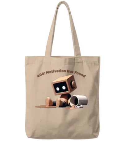 404: Motivation Not Found Tote Bags - Natural