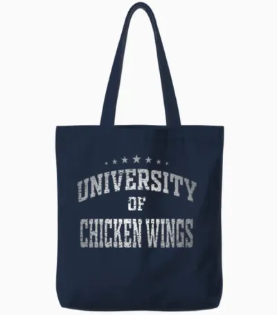 University of Chicken Wings Tote Bags - Navy