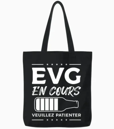 Evg En Cours Veuillez Patienter T-Shirt Haut De Gamme Tote Bags - Black