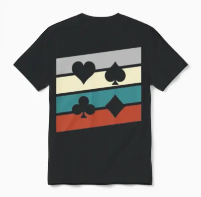 Poker Retro Unisex T-Shirt - Black