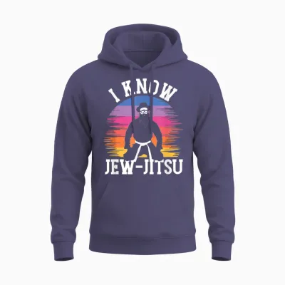 Funny I Know Jew-Jitsu | Jüdisches Judentum | Hebräisch Israel Unisex Hoodie - Heather Sport Dark Navy