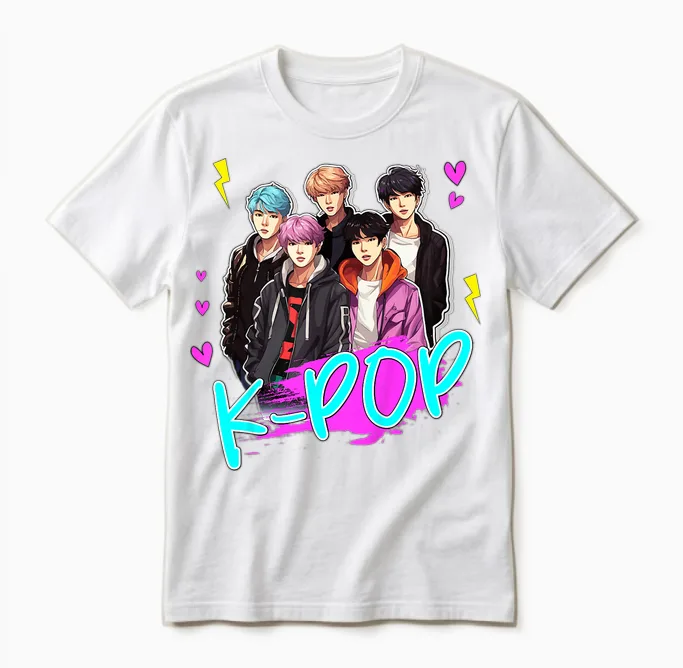 K Pop Boy Band Music Lovers Gift Unisex T-Shirt in White