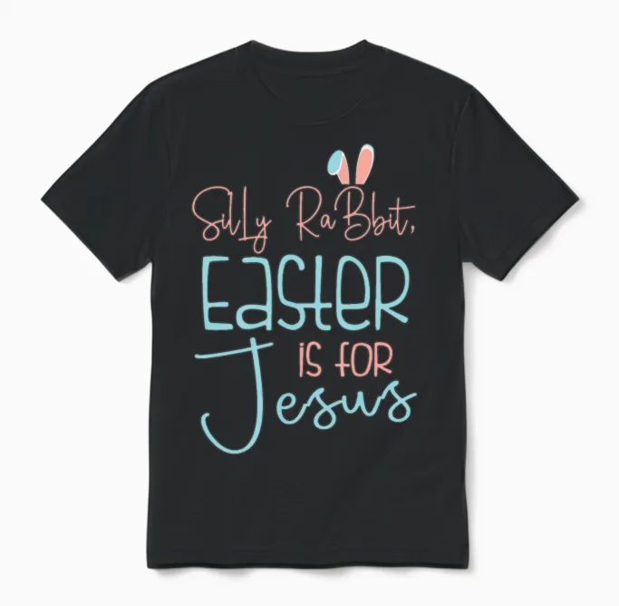 Silly Rabbit Easter Unisex T-Shirt in Black