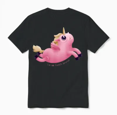 Funny Unicorn Unisex T-Shirt - Black