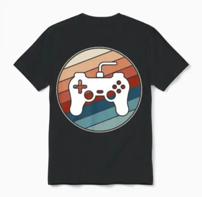 Retro Game Controller Unisex T-Shirt - Black