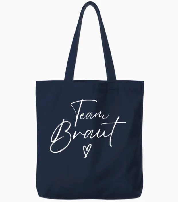 Jga Bride Team Bride Stag Night Subtle Heart Tote Bags in Navy