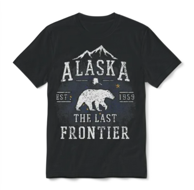 Alaska the Last Frontier Unisex T-Shirt - Black