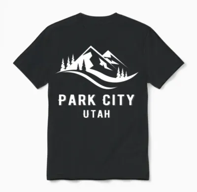 Park City Utah Mountains Souvenir Memorabilia Wint Unisex T-Shirt - Black